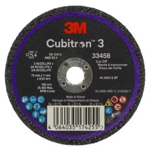 3M™ Cubitron™ 3 Disco de Corte No. 33458 de 3in. x 0.04 in x 3/8 in