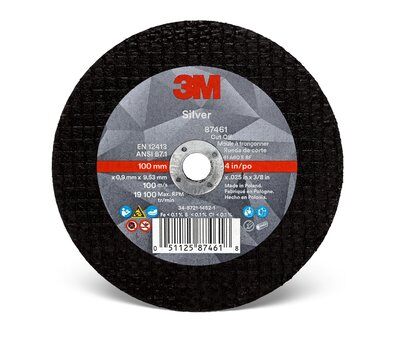 Disco de Corte 3M™ Silver, 87464, T1, 115 x 1,2 x 22,23 mm, 25/Paquete,  50/Caja