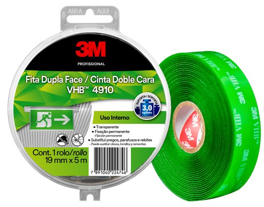 3M 5952 cinta adhesiva doble cara VHB de 1 (25 mm) x 9 ft. para montaje  automotor en gris, alta adherencia de grado industrial